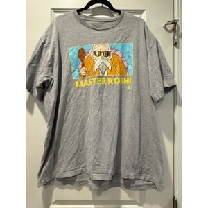 Dragon Ball Z Master Roshi Graphic T-Shirt Gray Mens 2XL Toei Animation Anime
